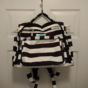 Jujube striped diaper bag, back pack convertible